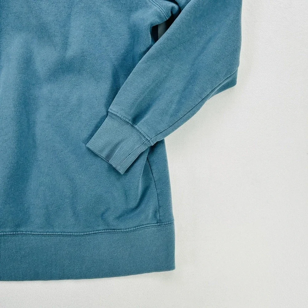 The North Face Hoodie Mens Large Blue Never Stop Exploring Pullover Fleece Logo
